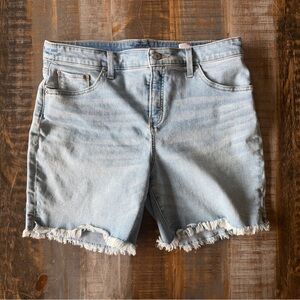 Chico's So Slimming Girlfriend Frayed Hem Denim Shorts